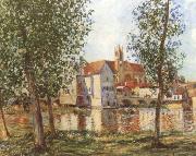 Moret-sur-Loing in Morning Sum, Alfred Sisley